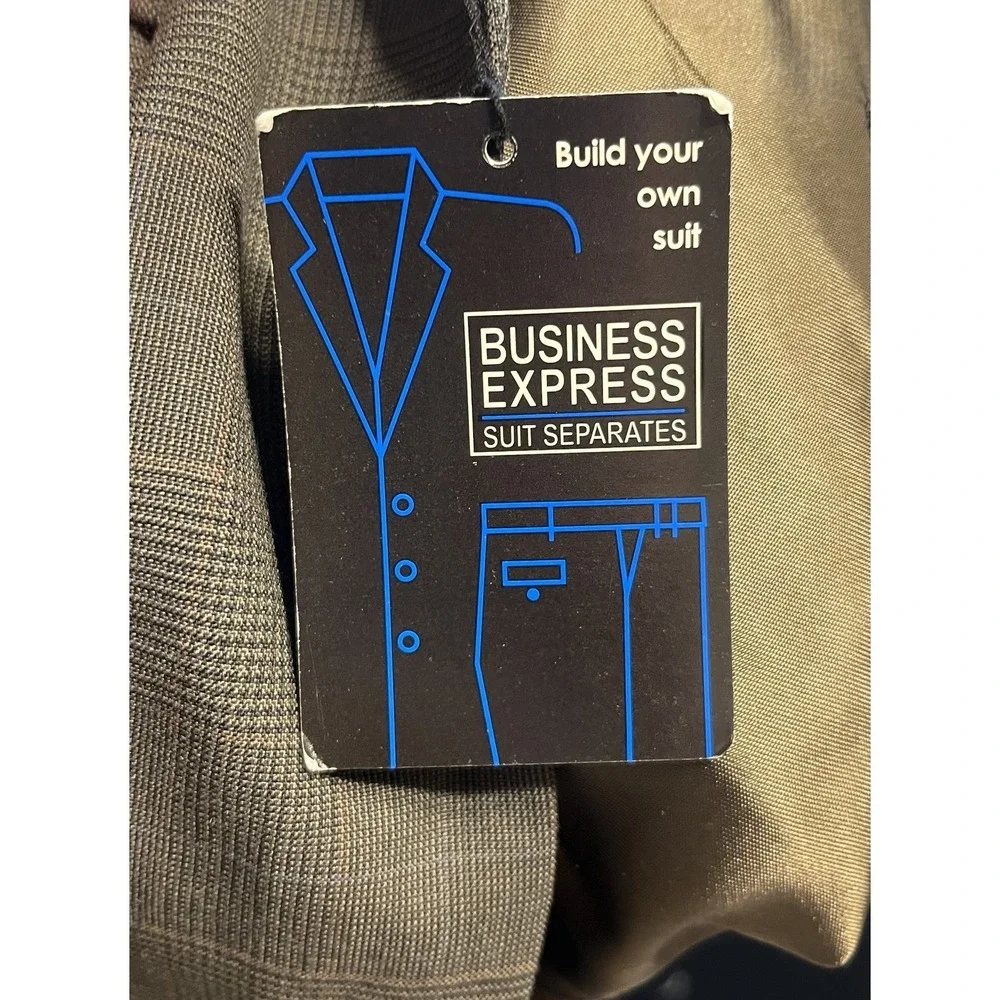 Jos. A. Bank‎ Suit Mens 48R 42x30 Brown Plaid 100% Wool 2 Piece Business Express